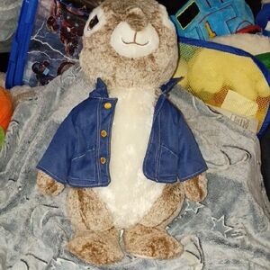 Kids Blue Jacket with Brown Plush Toy